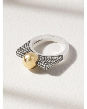 Rainbow K 14-Karat Blackened And Diamond Ring - Grey