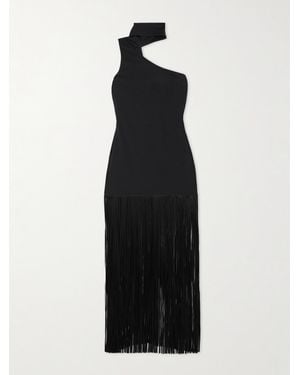 ‎Taller Marmo Atlanta Asymmetrische Robe Aus Crêpe Mit Fransen - Schwarz