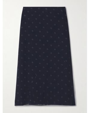 Acne Studios Jupe En Mousseline À Pois Effet Vieilli À Superposition - Bleu