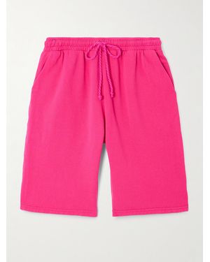 The Elder Statesman Cotton And Cashmere-Blend Shorts - Pink