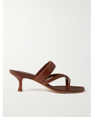 Manolo Blahnik Susa 50 Leather Sandals - Brown