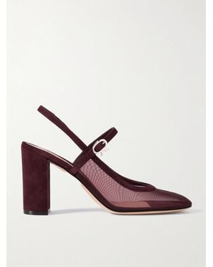 Gianvito Rossi 85 Pumps Aus Mesh Mit Velourslederbesätzen - Pink