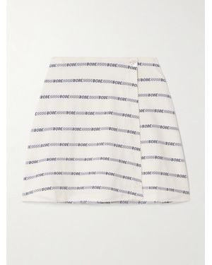 Bode Rec Jacquard-Knit Cotton Mini Wrap Skirt - Natural