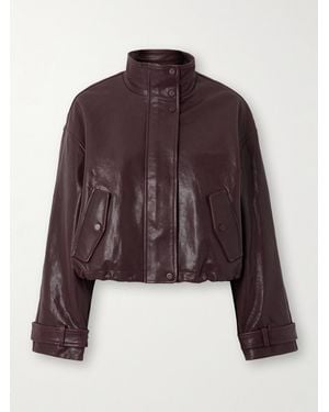Veronica Beard Bateman Verkürzte Lederjacke - Braun