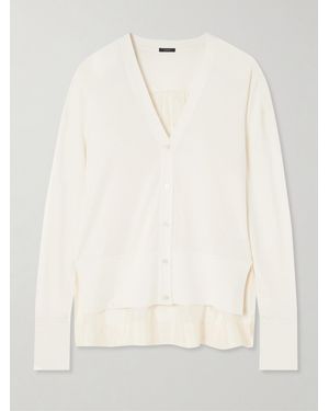 JOSEPH Cotton And Silk-Blend And Silk-Habotai Cardigan - Natural