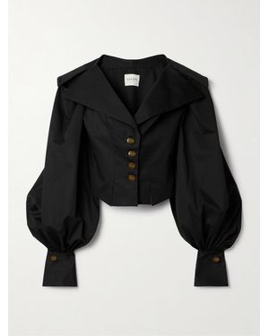 Salon 1884 Muxe Cropped Cotton Top - Black