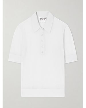 Twp Open Stitch Cashmere Polo Shirt - White