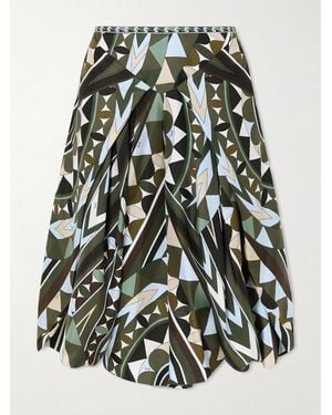 PUCCI Printed Silk-Twill Wide-Leg Trousers - Black