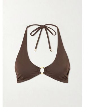 Away That Day Sorrento Embellished Bikini Top - Brown