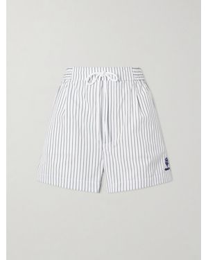 Polo Ralph Lauren Wimbledon Logo-Embroidered Striped Cotton Shorts - White