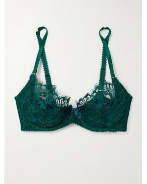 Agent Provocateur Solanna Bügel-Bh Aus Satin Aus Einer Seidenmischung Und Spitze - Grün