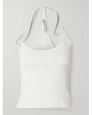 Christopher Esber Levitate Embellished Ribbed Stretch-Knit Tank - White