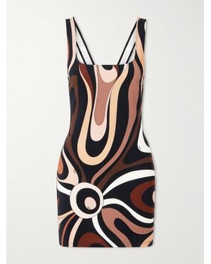 PUCCI Marmo Printed Jersey Mini Dress - White