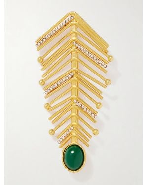 Sonia Petroff Goldfarbene Brosche Mit Quarz Und Swarovski-Kristallen - Mettallic