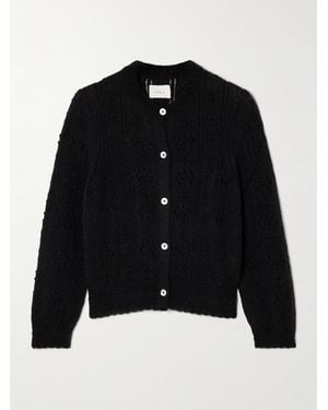 Doen Cardigan En Alpaga Mélangé À Mailles Pointelle Cassidy - Noir