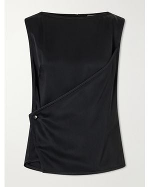 Lanvin Satin Wrap Top - Black