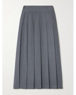 Rohe Pleated Twill Midi Wrap Skirt - Grey