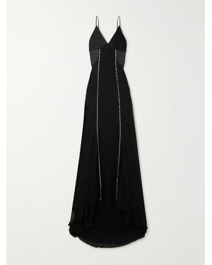 Givenchy Embellished Silk-Satin, Silk-Chiffon And Silk-Lace Gown - Black