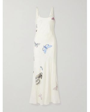 Alix Of Bohemia Adele Printed Crinkled-Silk Maxi Dress - White
