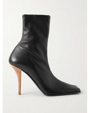Alaïa 90 Ankle Boots Aus Leder - Schwarz