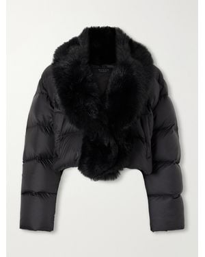 Gucci Shearling-Trimmed Padded Quilted Shell Down Jacket - Black
