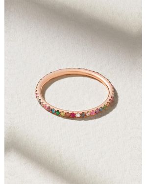 Ileana Makri Bague En Or Rose 18 Carats (750/1000) Et Pierres Multiples Thread - Neutre