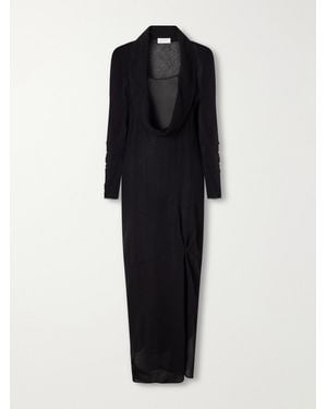 Ruohan Noris Wool-Gauze Maxi Dress - Black