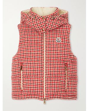 Moncler Niverolle Logo-Appliquéd Padded Wool-Blend Tweed Vest - Red