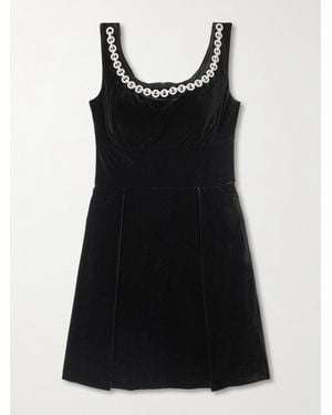 Self-Portrait Velvet Mini Dress - Black