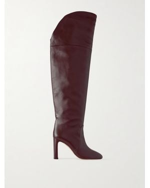 Stuart Weitzman Babette Tubo Leather Over-The-Knee Boots - Purple