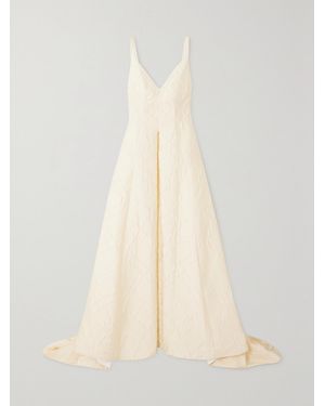 Emilia Wickstead Merise Pleated Cloqué Gown - Natural