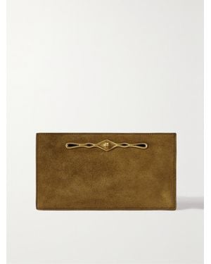 Metier Fernando Jorge Ease Embellished Suede Clutch - Natural