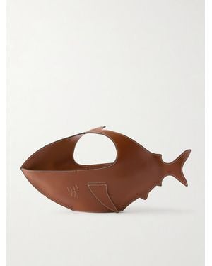 STAUD Shark Leather Clutch - Brown