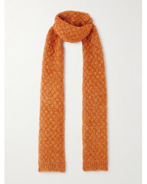 Dries Van Noten Metallic Wool-Blend Scarf - Orange