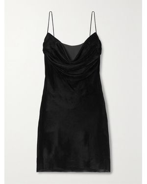 Dion Lee Architrave Layered Velvet And Tulle Mini Dress - Black