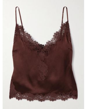 Doen Kira Corded Lace-Trimmed Silk-Satin Camisole - Purple