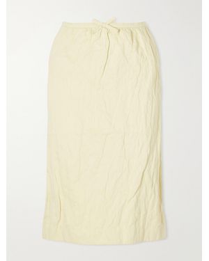 ShuShu/Tong Bow-Detail Cotton-Blend Midi Skirt - Natural