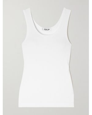 CDLP Débardeur En Lyocell Tencel Mélangé Côtelé - Blanc
