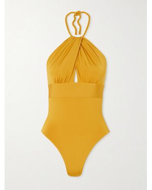 Max Mara Chicca Neckholder-Badeanzug Mit Cut-Out Und Raffungen - Gelb