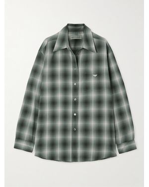 Our Legacy Emporio Armani Preziosa Oversized Checked Recycled Woven Shirt - Green