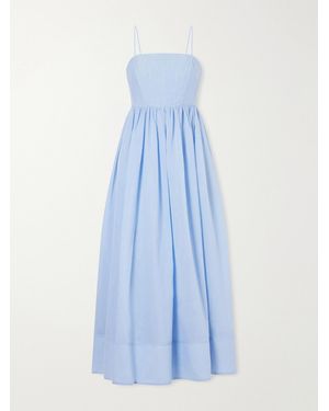 Aje. Rosie Cotton And Silk-Blend Poplin Maxi Dress - Blue