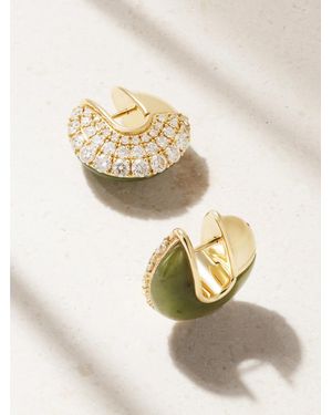 Fernando Jorge Fluid 18-Karat, Diamond And Jade Hoop Earrings - Natural