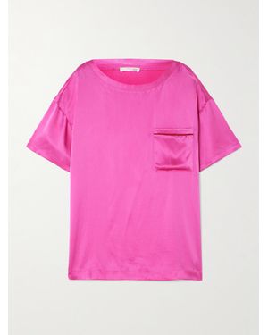 Skin Cheer Silk-Satin Pyjama Top - Pink