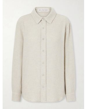 God's True Cashmere Checked Cashmere Shirt - White