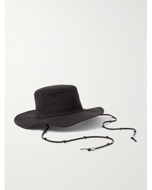 STAUD Coast Suede-Trimmed Cotton-Canvas Bucket Hat - Brown