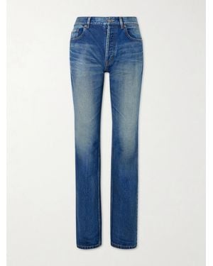 Saint Laurent Verkürzte, Hoch Sitzende Jeans Mit Geradem Bein - Blau