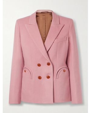 Blazé Milano Charmer Double-Breasted Wool And Cashmere-Blend Felt Blazer - Pink