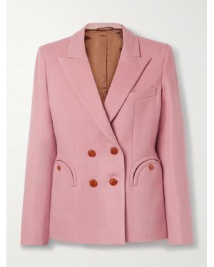 Blazé Milano Blazer À Double Boutonnage En Feutre De Laine Et De Cachemire Mélangés Charmer - Rose
