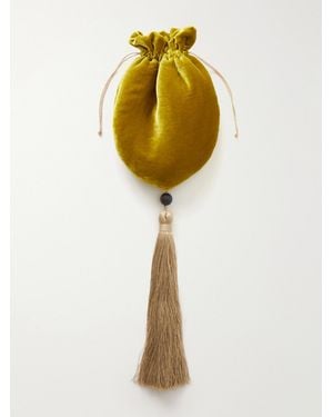 Le Sundial Lee Velvet Clutch - Yellow