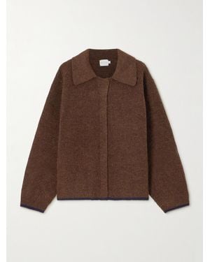 Deiji Studios Zweifarbiger Cardigan Aus Recyceltem Rippstrick - Braun